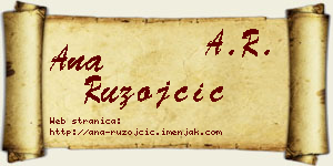 Ana Ružojčić vizit kartica